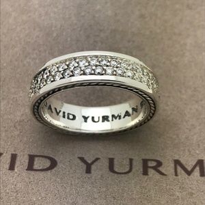 mens 3 row streamline diamond band ring wedding 9